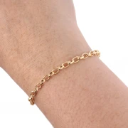 Cadena de malla Jaseron limada de 3,6 mm - Chapada en oro de 3 micras x 20 cm