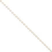Cadena de malla decorativa con círculos estriados de 3,15 mm - Chapada en oro de 3 micras x 20 cm