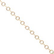 Cadena de malla decorativa con círculos estriados de 3,15 mm - Chapada en oro de 3 micras x 20 cm