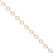 Cadena de malla decorativa con círculos estriados de 3,15 mm - Chapada en oro de 3 micras x 20 cm