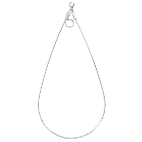 Pendientes de aro simple 44x23 mm - Plata x2