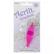 Naveta/Lanzadera  - Tatting Shuttle Aerlit Sparkle Pink Pearls x1