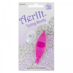 Naveta/Lanzadera  - Tatting Shuttle Aerlit Sparkle Pink Pearls x1