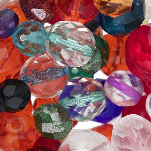 Surtido de carillas de 6 mm a 12 mm - Transparentes y multicolores, 50 g