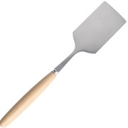 Espátula de acero inoxidable de 22 mm con mango de madera para horno Prométhéus x1|raw }}