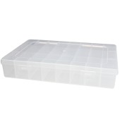Caja para guardar cuentas y materiales de manualidades, de 19 x 13 x 3,5 cm, con 24 compartimentos (1 unidad)