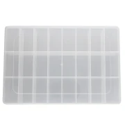 Caja para guardar cuentas y materiales de manualidades, de 19 x 13 x 3,5 cm, con 24 compartimentos x1