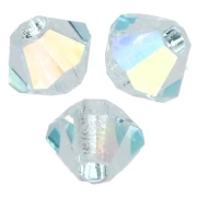 Cuentas «toupie» de Preciosa - Cuenta redonda de 3 mm - Plata aguamarina AB x30