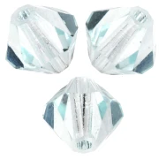 Cuentas en forma de peonza de Preciosa - Cuenta redonda de 5 mm - Plata y aguamarina x12