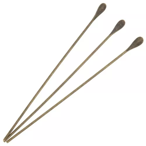 Bastónes cabezas de afiler gotas 51x0,7 mm bronce x10