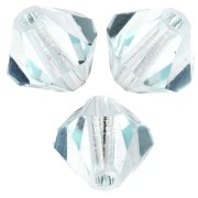 Cuentas en forma de peonza de Preciosa - Cuenta redonda de 6 mm - Plata y aguamarina x12