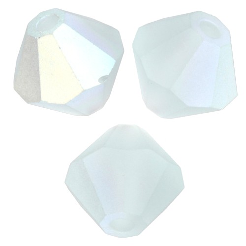 Cuentas «toupie» de Preciosa - Cuenta redonda de 6 mm - Plata aguamarina AB mate x12