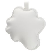 Colgante huevo plano 7x6 cm para bolso bisutería - PU - Blanco - Amarillo x1