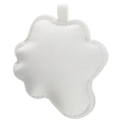 Colgante huevo plano 7x6 cm para bolso bisutería - PU - Blanco - Amarillo x1