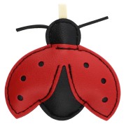 Colgante mariquita 6,5x7,5 cm para bolso bisutería - PU - Rojo - Negro x1
