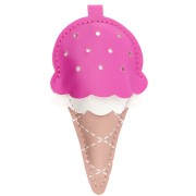 Colgante de hielo para bolso joyería 11x5,5 cm - PU - Rosa - Marrón x1