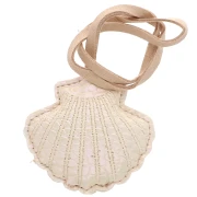 Colgante concha 6x6 cm para bolso bisutería - PU - Crema Perla x1