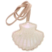 Colgante concha 6x6 cm para bolso bisutería - PU - Crema Perla x1