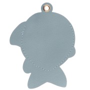 Colgante pez 10x7,5 cm para bolso bisutería - PU - Multi Azul - Blanco x1
