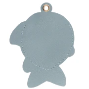 Colgante pez 10x7,5 cm para bolso bisutería - PU - Multi Azul - Blanco x1