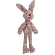 Colgante conejo 12x4 cm para bolso bisutería - Tela - Rayas Marrón - Crudo x1