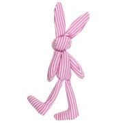 Colgante conejo 12x4 cm para bolso bisutería - Tela - Rayas Rosa - Blanco x1