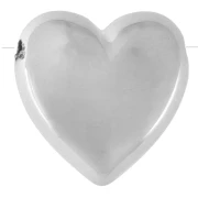 Cuenta en forma de corazón de 22 x 22,5 mm de acrílico metalizado CCB - Plateado x1