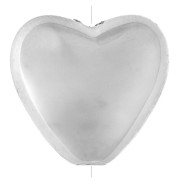 Cuenta en forma de corazón de 15,5 x 17 mm de acrílico metalizado CCB - Plateado x1