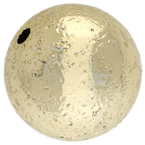 Perla redonda efecto arrugado de 18 mm en acrílico metalizado CCB - Dorado x1