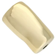 Cuenta tubular irregular 21x12 mm en acrílico metalizado CCB - Dorado x1