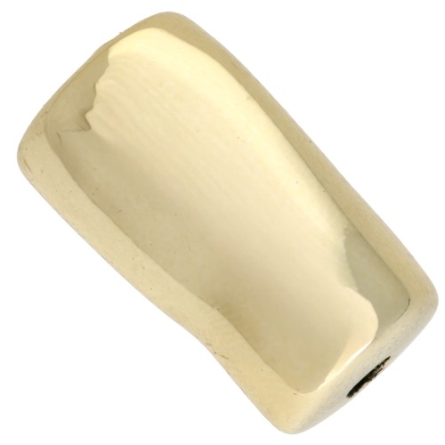 Cuenta tubular irregular 21x12 mm en acrílico metalizado CCB - Dorado x1