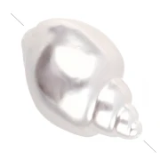 Cuenta de concha de 26 x 16 mm, imitación de perla de agua dulce - Blanco nacarado x1