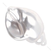 Cuenta de concha de 26 x 16 mm, imitación de perla de agua dulce - Blanco nacarado x1
