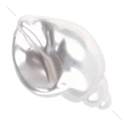 Cuenta de concha de 26 x 16 mm, imitación de perla de agua dulce - Blanco nacarado x1