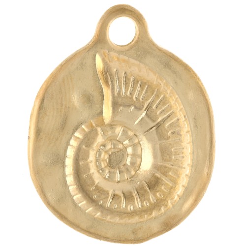 Colgante Concha Espiral 19 mm - Dorado con oro fino x1