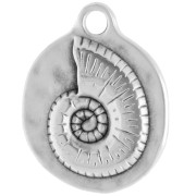 Plateado antiguo - Colgante de concha en espiral de 19 mm - Chapado en plata de ley envejecida x1 Colgante de concha en espiral de 19 mm - Chapado en plata de ley envejecida x1