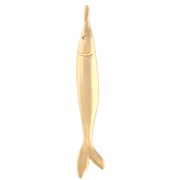 Colgante pez 40x6,5 mm - Dorado con oro fino x1