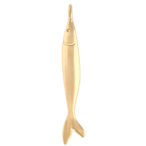 Colgante pez 40x6,5 mm - Dorado con oro fino x1