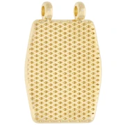 Colgante intercalario 22,5x15 mm - motivo tortuga - Dorado con oro fino - Verde x1