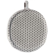 Colgante estrella de mar redonda irregular 20mm Plata de ley envejecida Perla azul