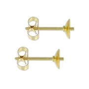 Pendientes para redondas semi-perforadas 4 et 6 mm Gold Filled x2|raw }}