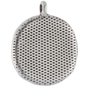 Colgante concha redonda irregular 20mm Plata de ley envejecida - Perla azul