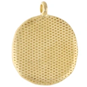 Colgante redondo irregular concha 20 mm - Dorado con oro fino - Blanco nacarado x1