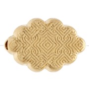 Cuenta en forma de ojo de 11 x 17 mm con resina epoxi - Dorado con oro fino - Salmón - Azul x1