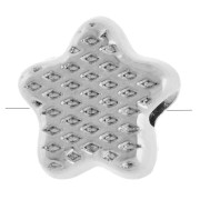 Perla estrella de mar 9 mm con resina epoxi Chapa de plata antigua -Corail x1