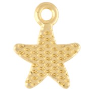 Dije de estrella de mar 11,5x9 mm con resina epoxi - Dorado con oro fino - Blanco x1