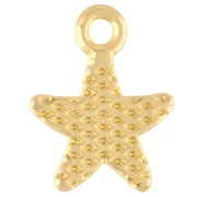Dije de estrella de mar 11,5x9 mm con resina epoxi - Dorado con oro fino - Blanco x1