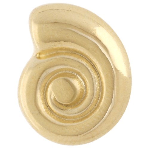 Empujador de cordón doble 2 mm - concha - 13x15 mm - Dorado x1