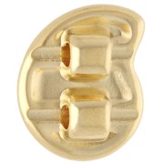 Empujador de cordón doble 2 mm - concha - 13x15 mm - Dorado x1