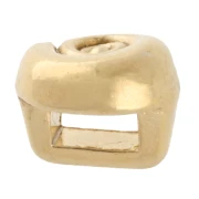 Empujador de concha espiral de 5 mm para encaje de 3 mm - Dorado con oro fino x1